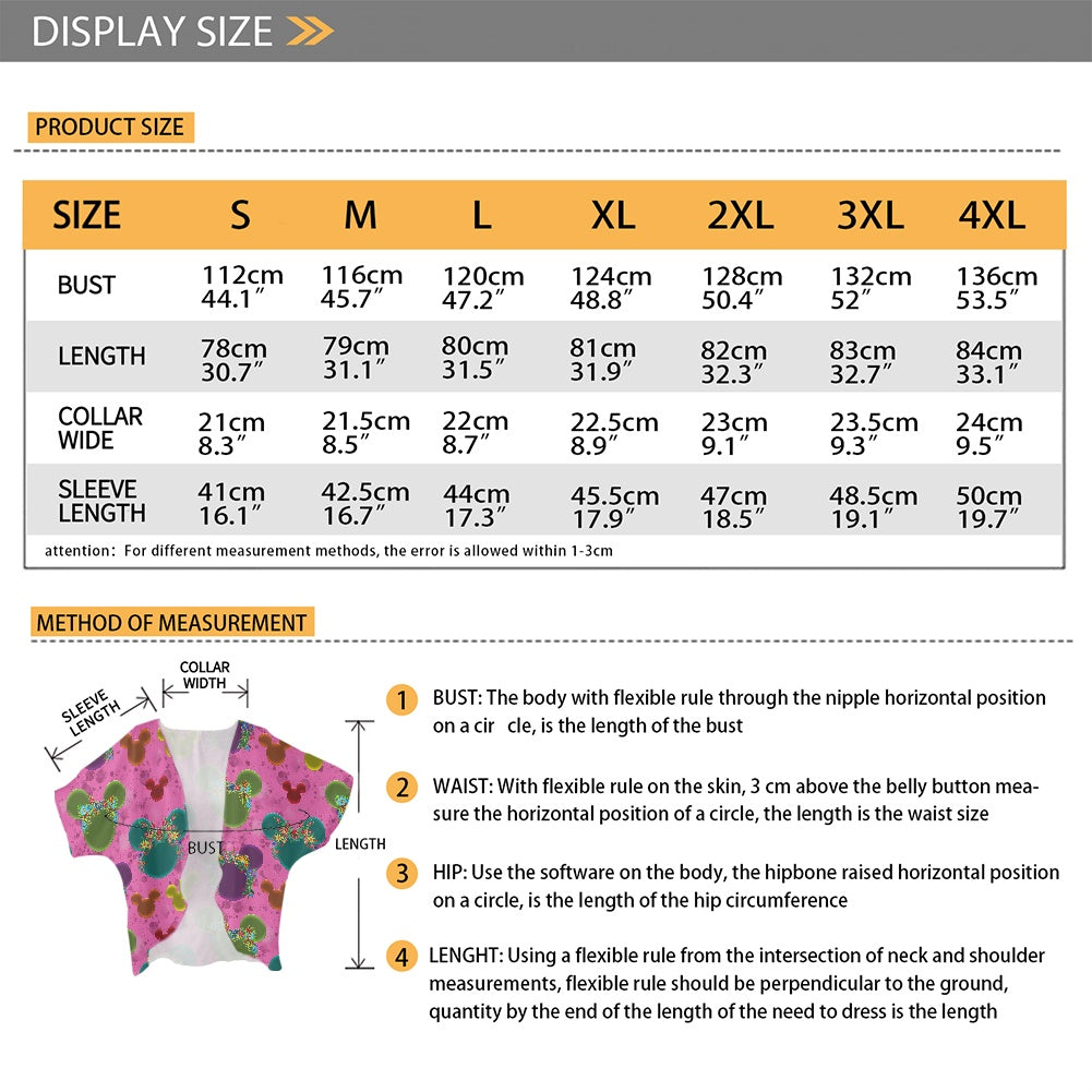 Neon Floral Ears Women's cardigan chiffon shirt