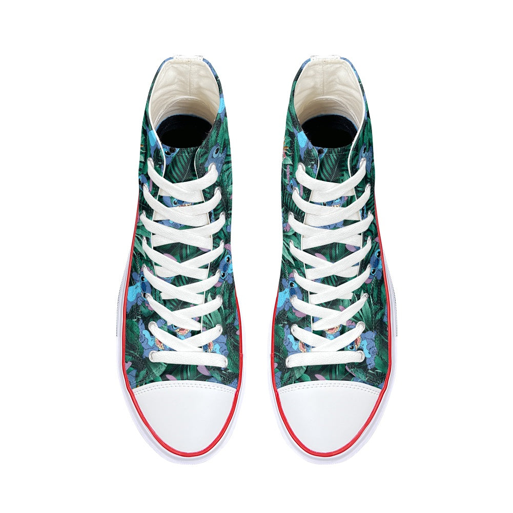 Tropical Alien High Top Canvas Shoes