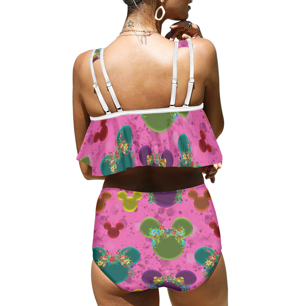 Neon Floral Ears Bikini swimsuit