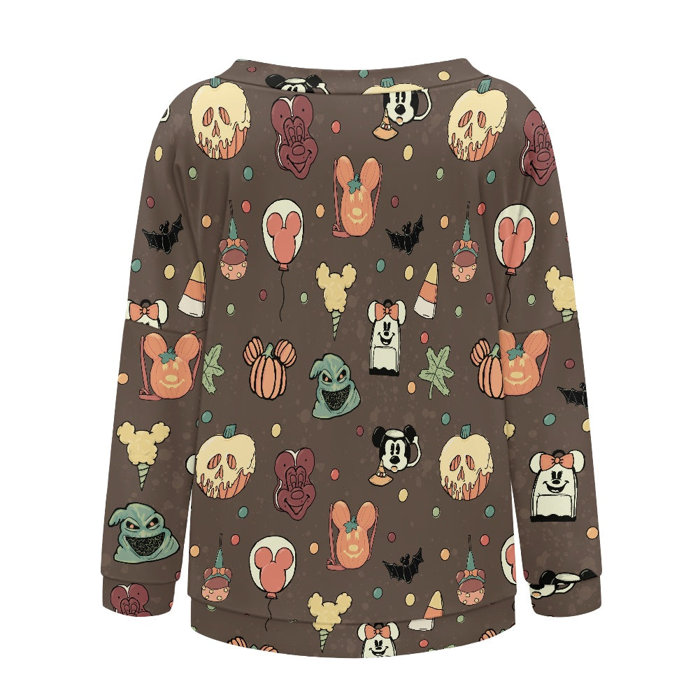 Boho Halloween Brown Women's one-shoulder top