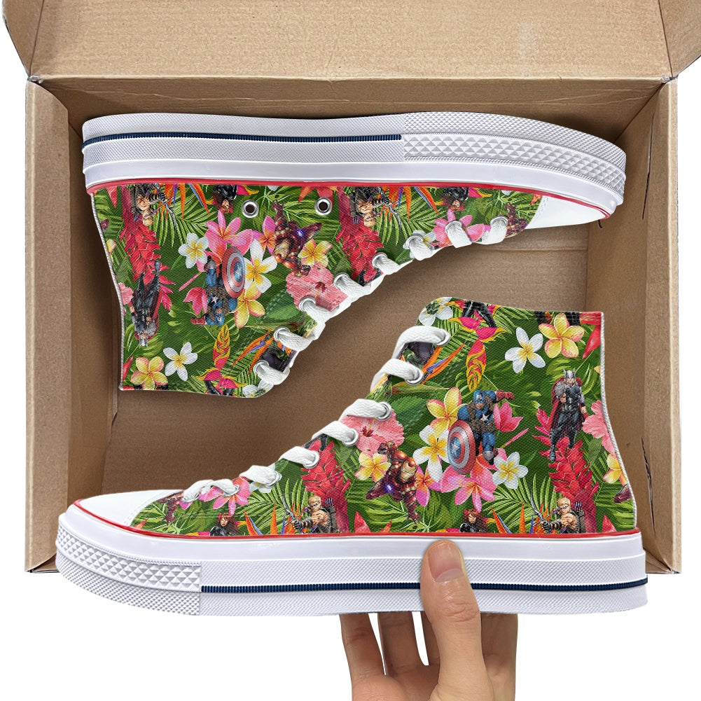 Tropical Heroes High Top Canvas Shoes