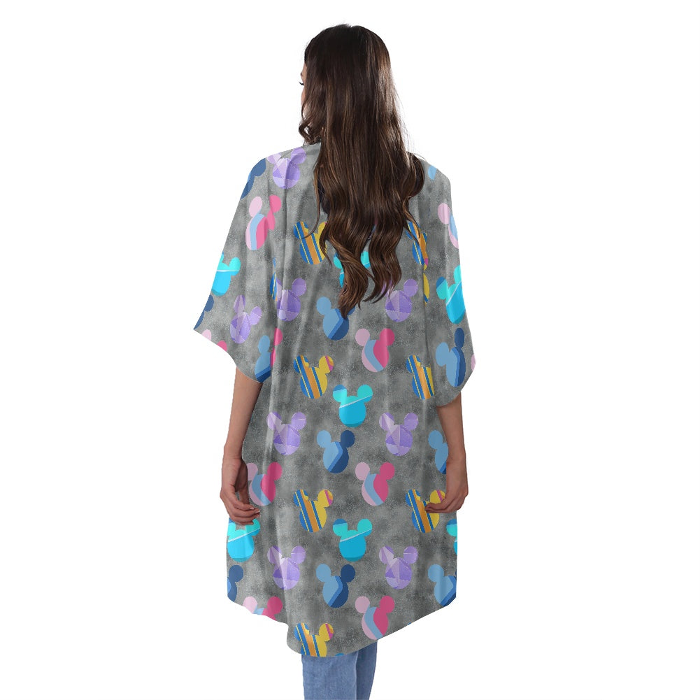 Famous Walls Women's Half Sleeve Kimono Cardigan