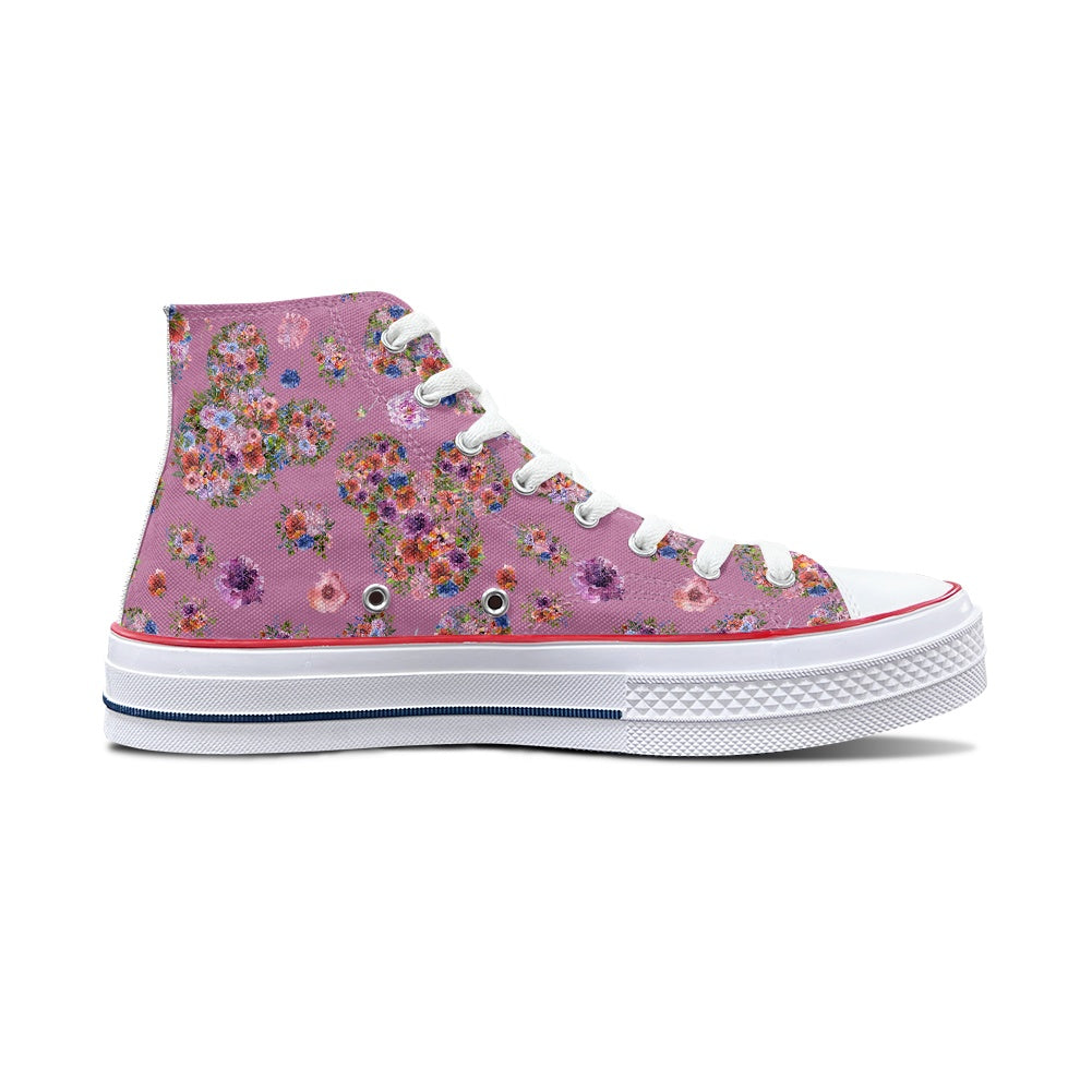 Floral Mouse High Top Canvas Shoes