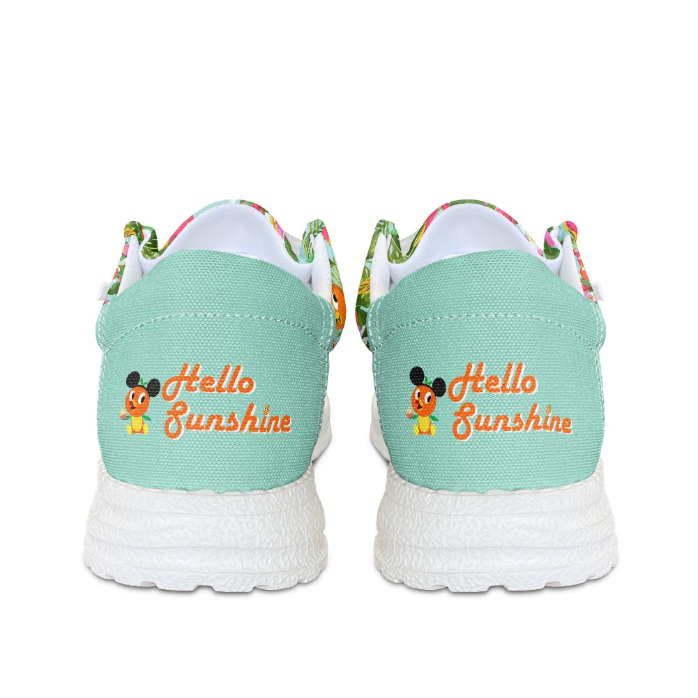 Tropical Orange Birds- Hello Sunshine- dude shoes