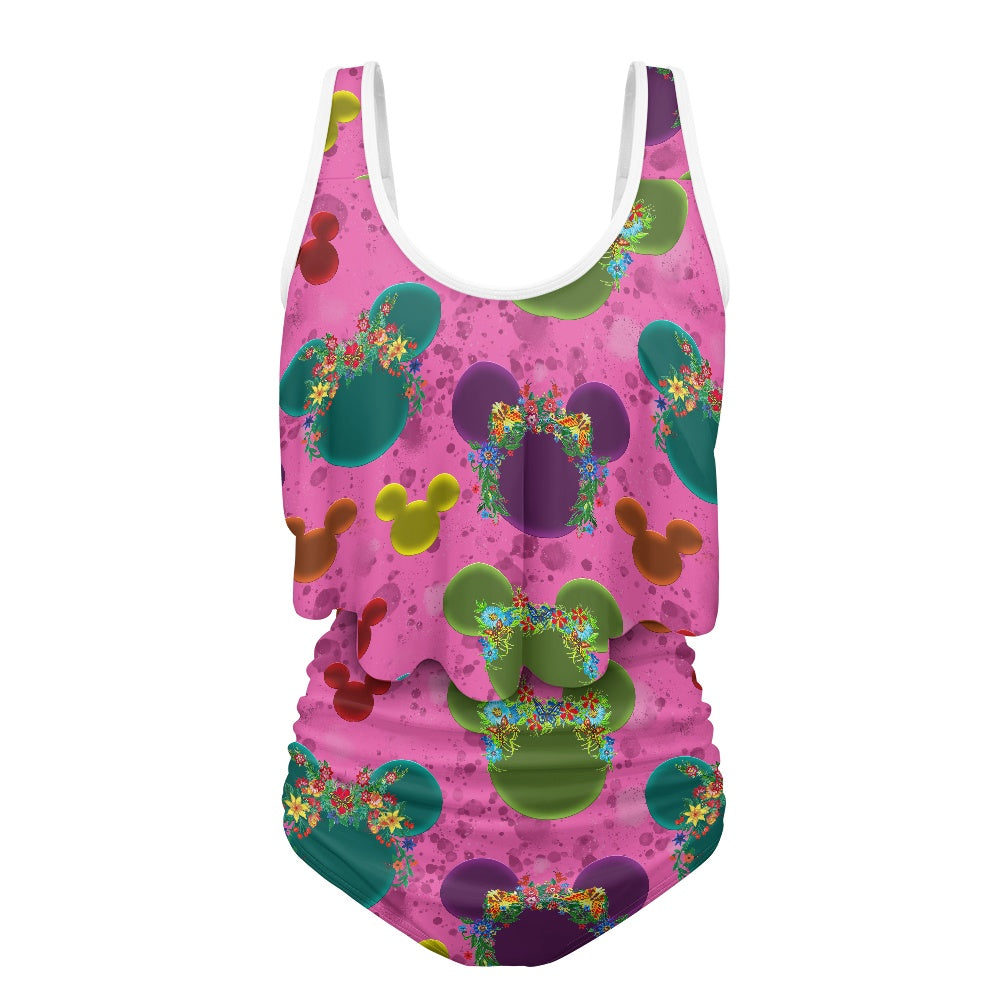 Neon Floral Ears Bikini swimsuit