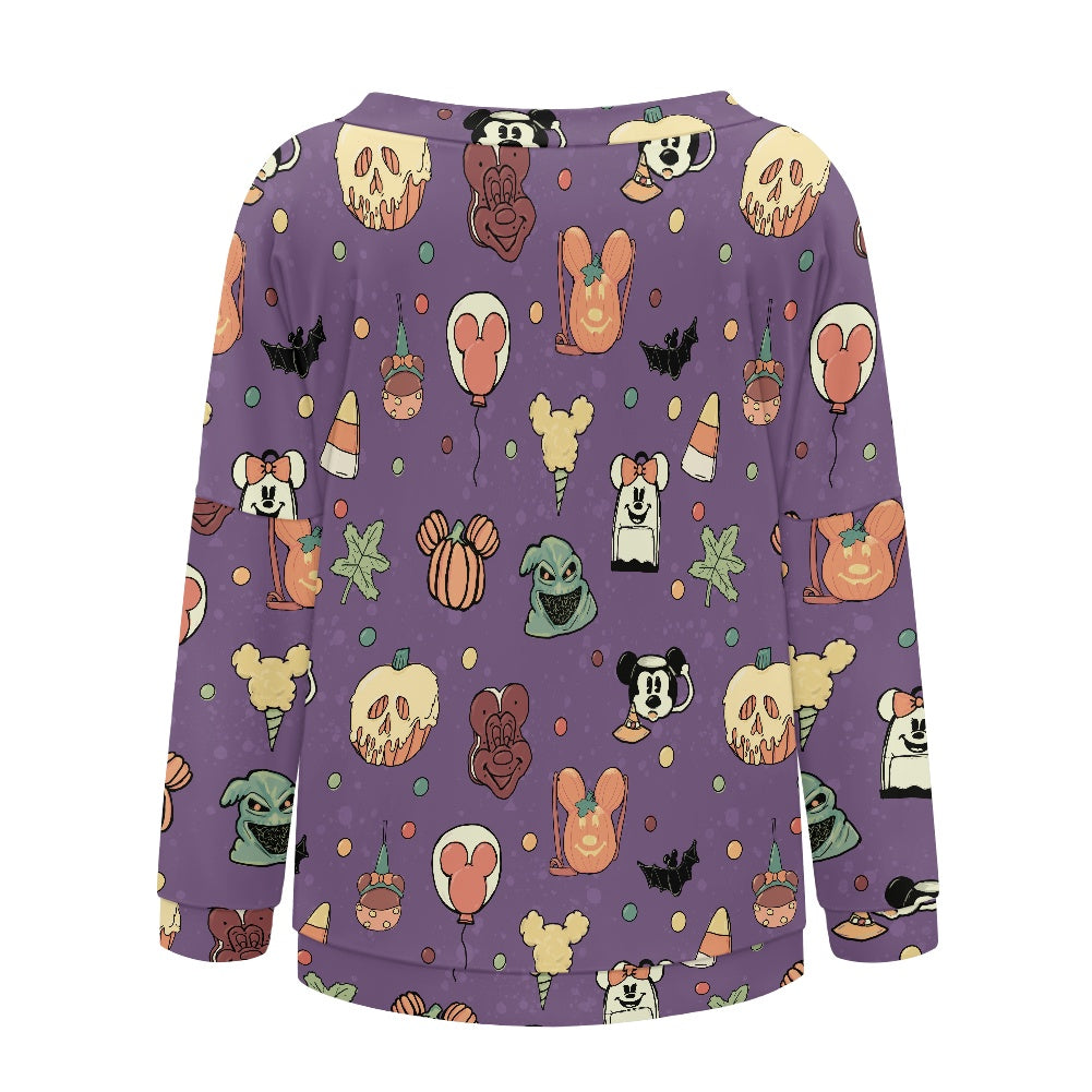 Boho Halloween Purple Women's one-shoulder top