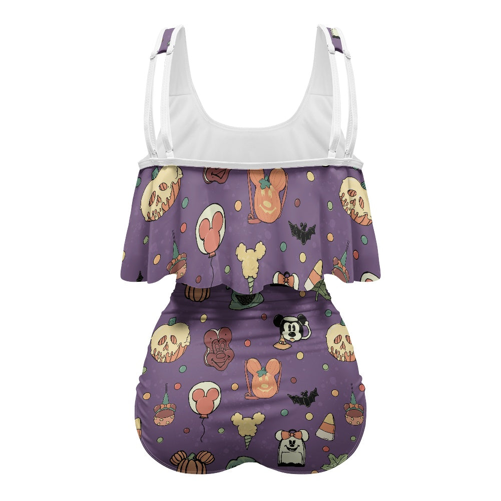 Boho Halloween Purple Bikini swimsuit