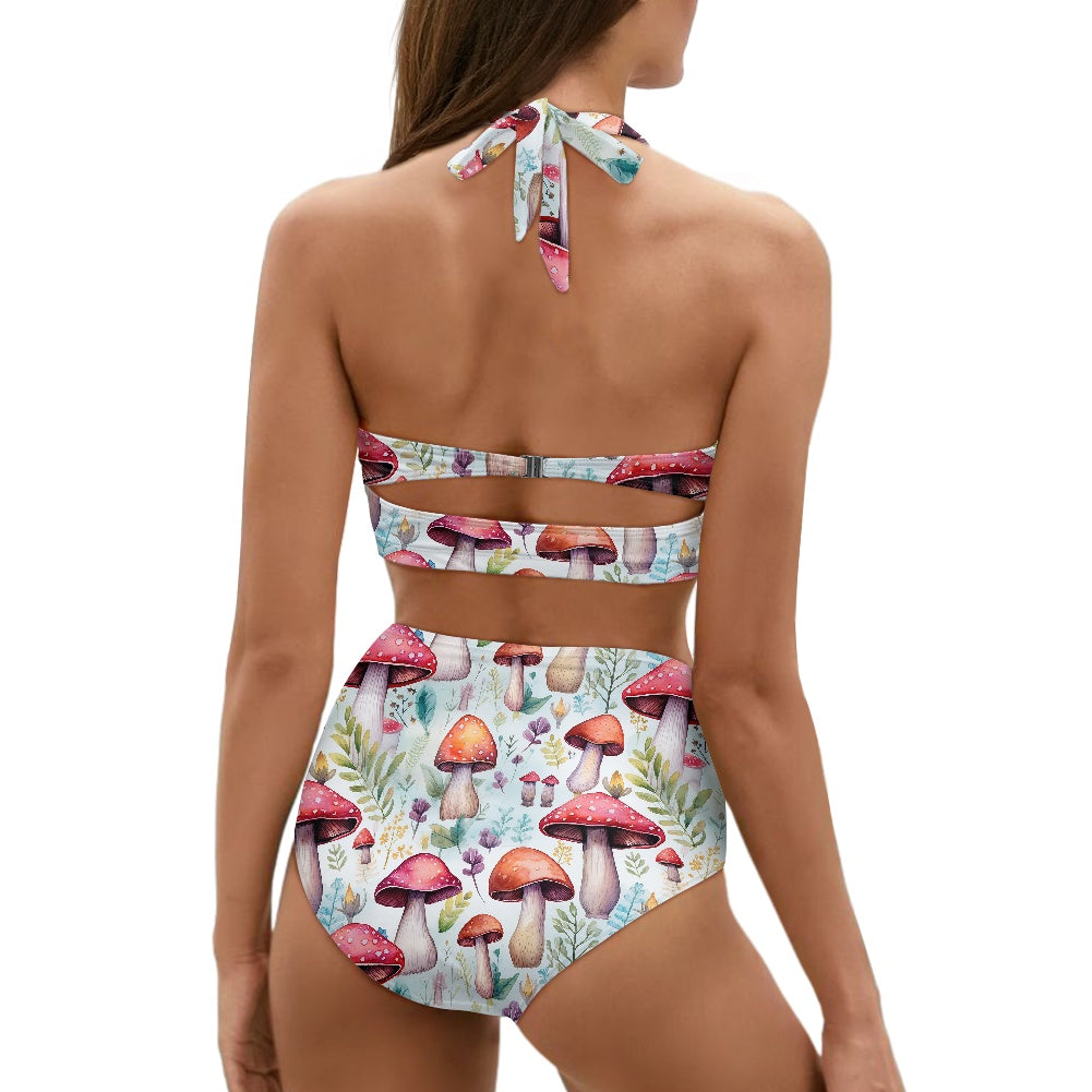 Red Mushrooms Two-piece Swimsuit