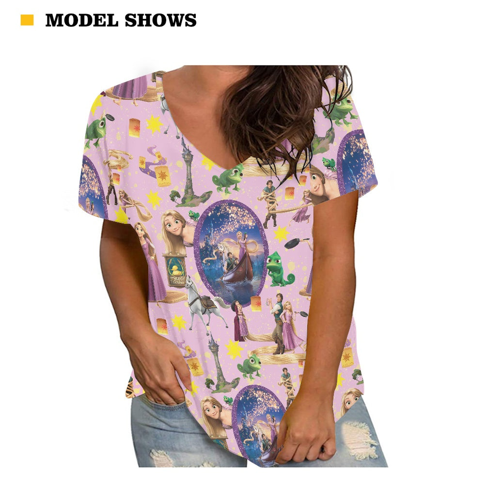 Floating Lanterns Women's V-neck Top