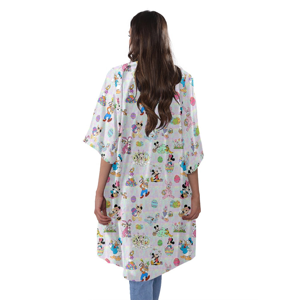 Easter Pals Women's Half Sleeve Kimono Cardigan