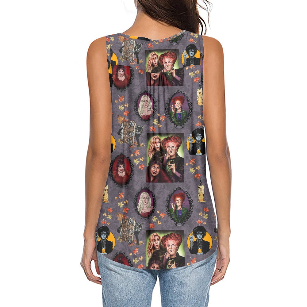 Hocus Portraits Women's Sleeveless V-Neck Top