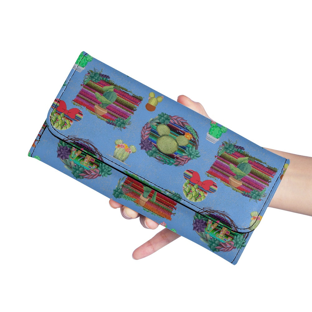 Mouse Cactus Long Folding Wallet