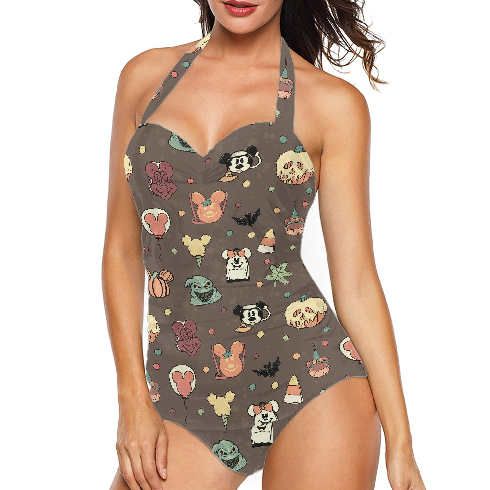 Boho Halloween Brown Strappy one piece