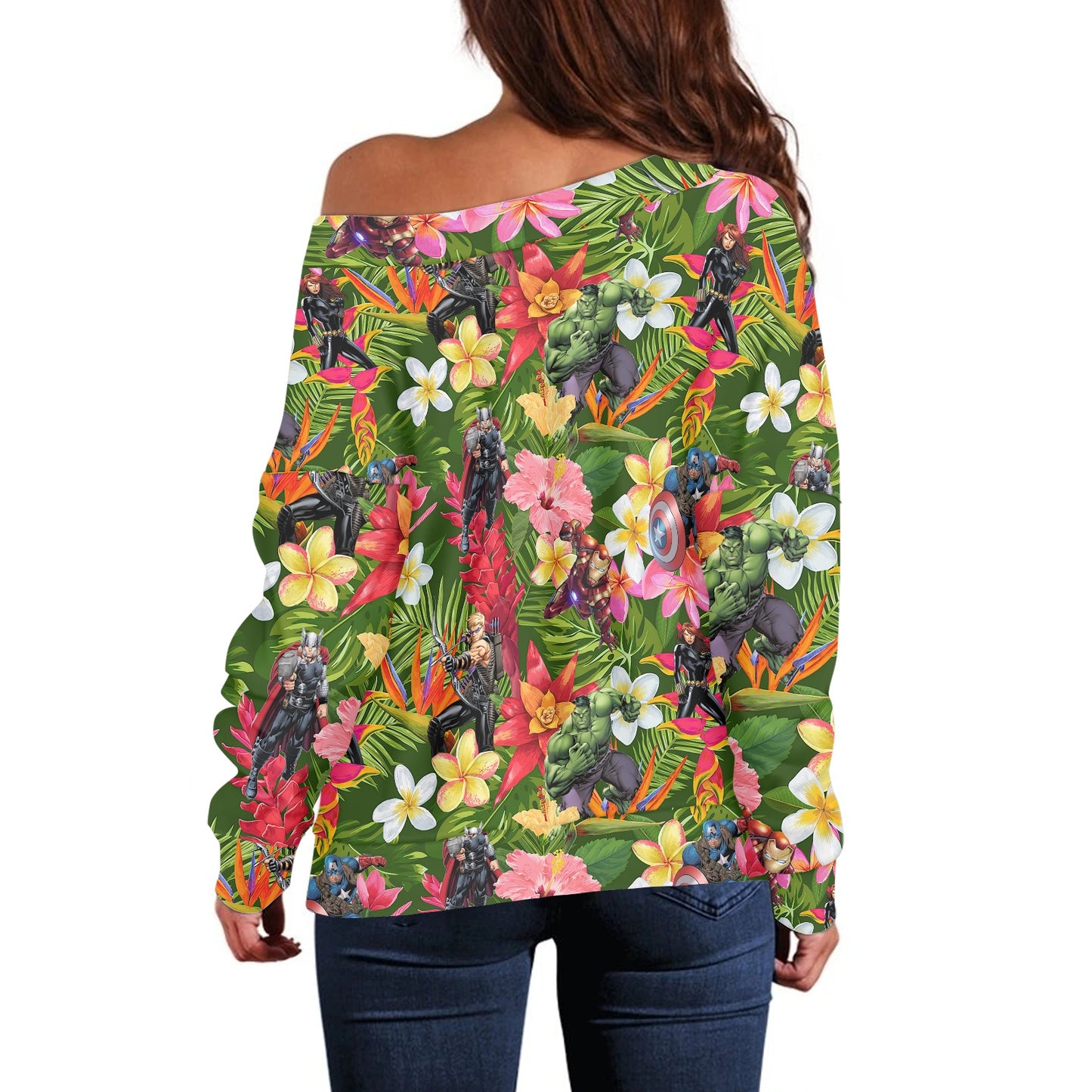 Tropical Heroes Women's one-shoulder top