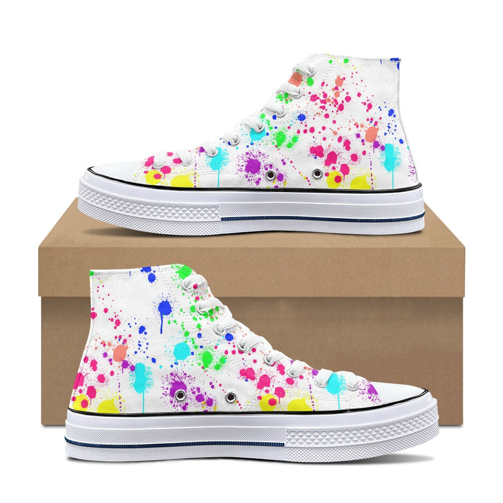 Paint Splatter High Top Canvas Shoes