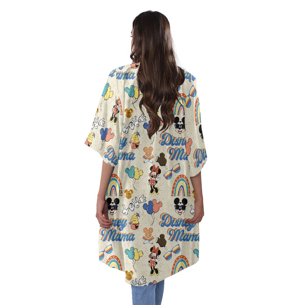 Mouse Mama Women's Half Sleeve Kimono Cardigan