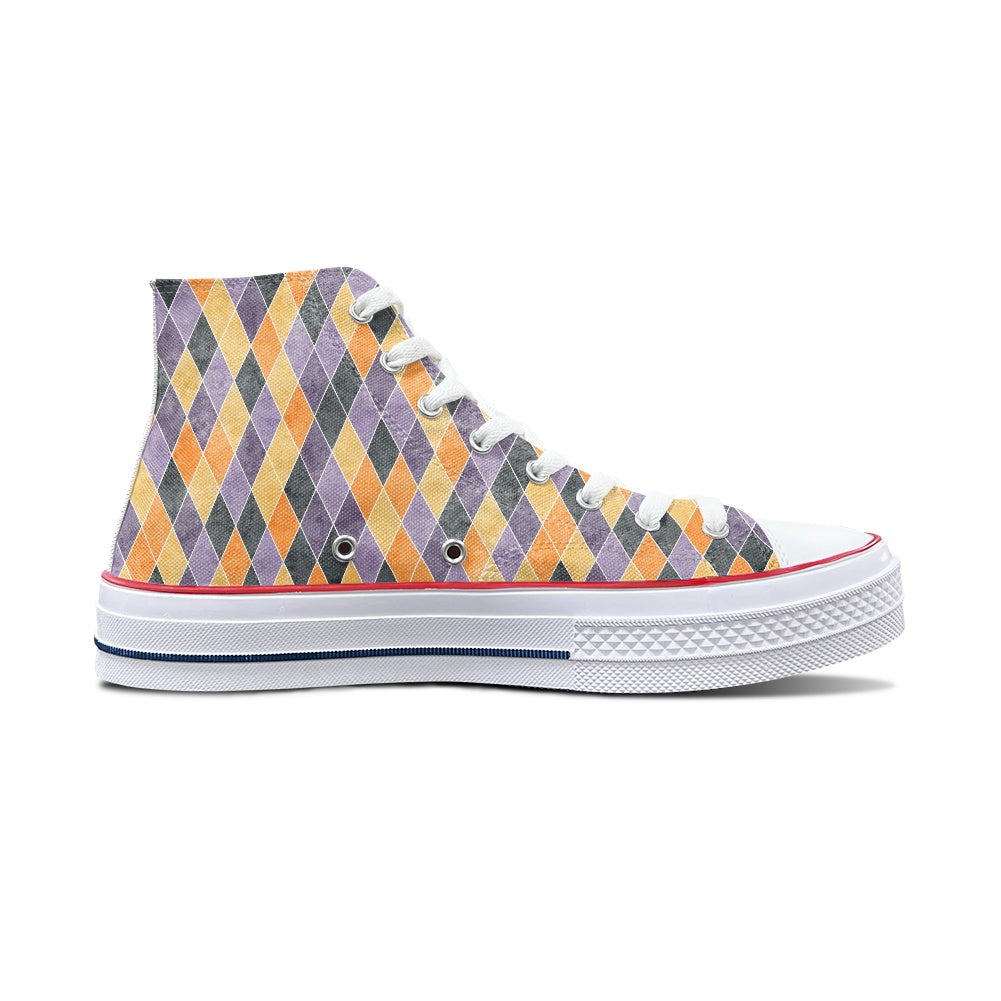Harlequin High Top Canvas Shoes