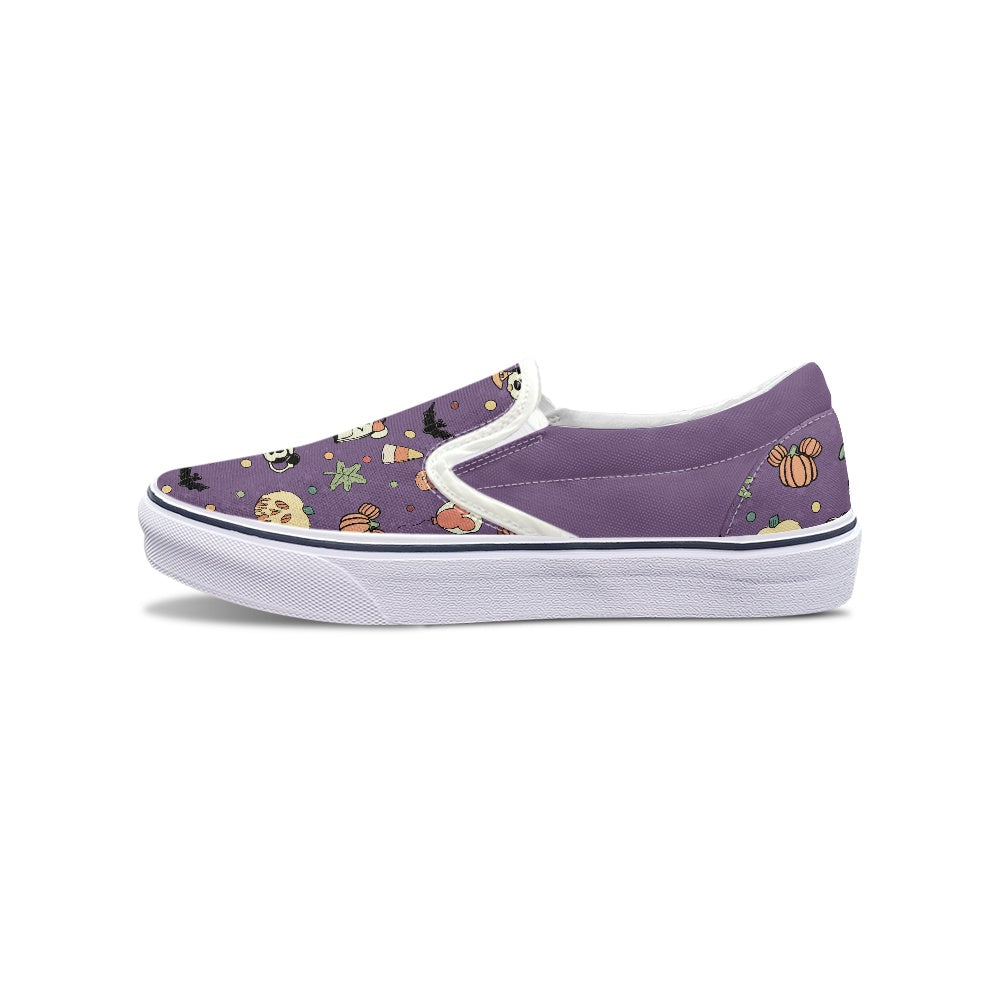 Boho Halloween Purple Pedal canvas shoes for Adult