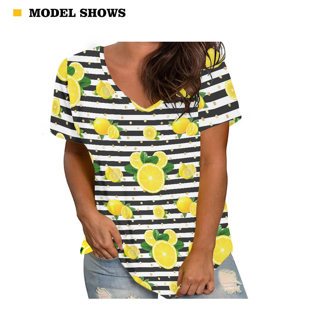 Lemon Squeezie Women's V-neck Top