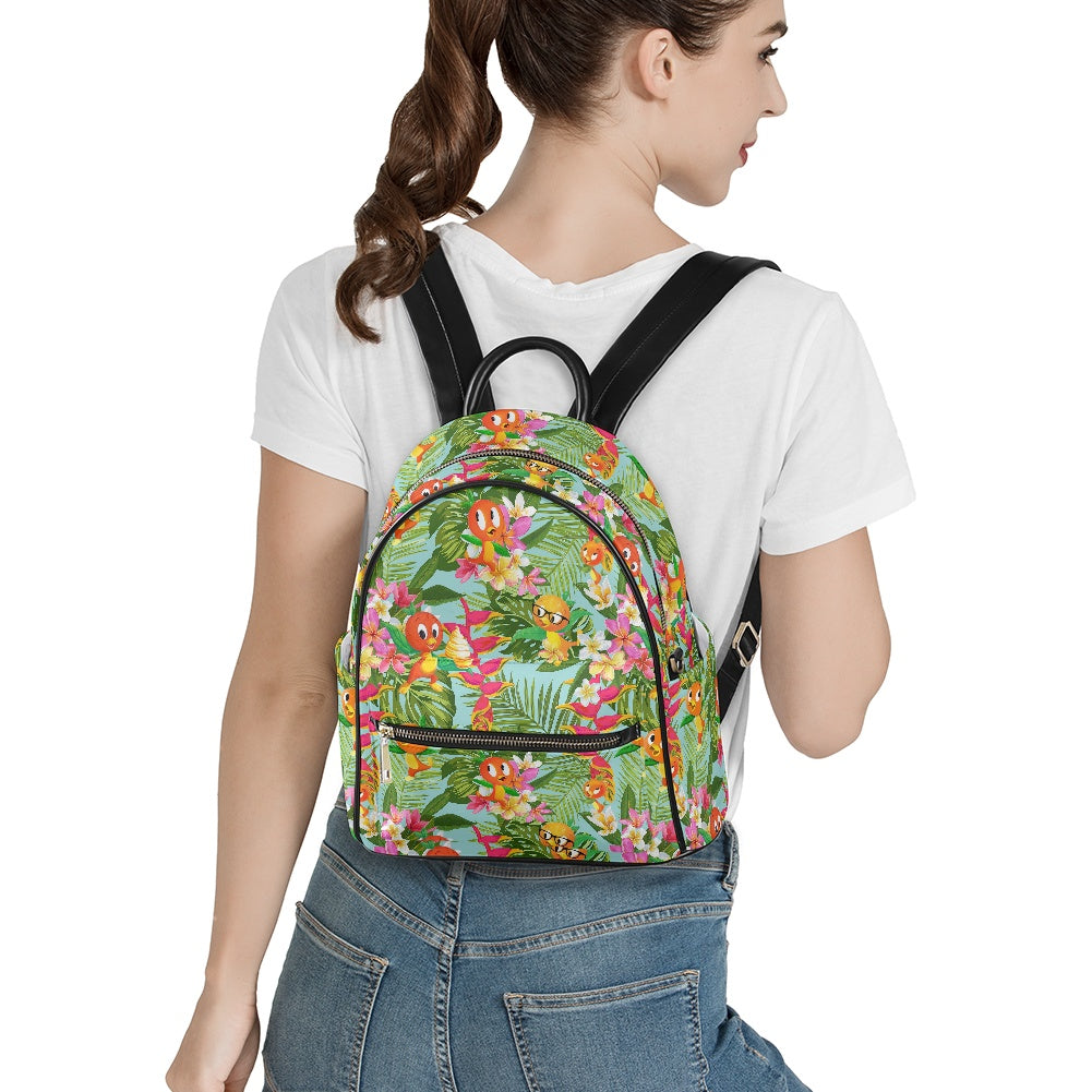 Tropical Orange Bird Casual Backpack for women