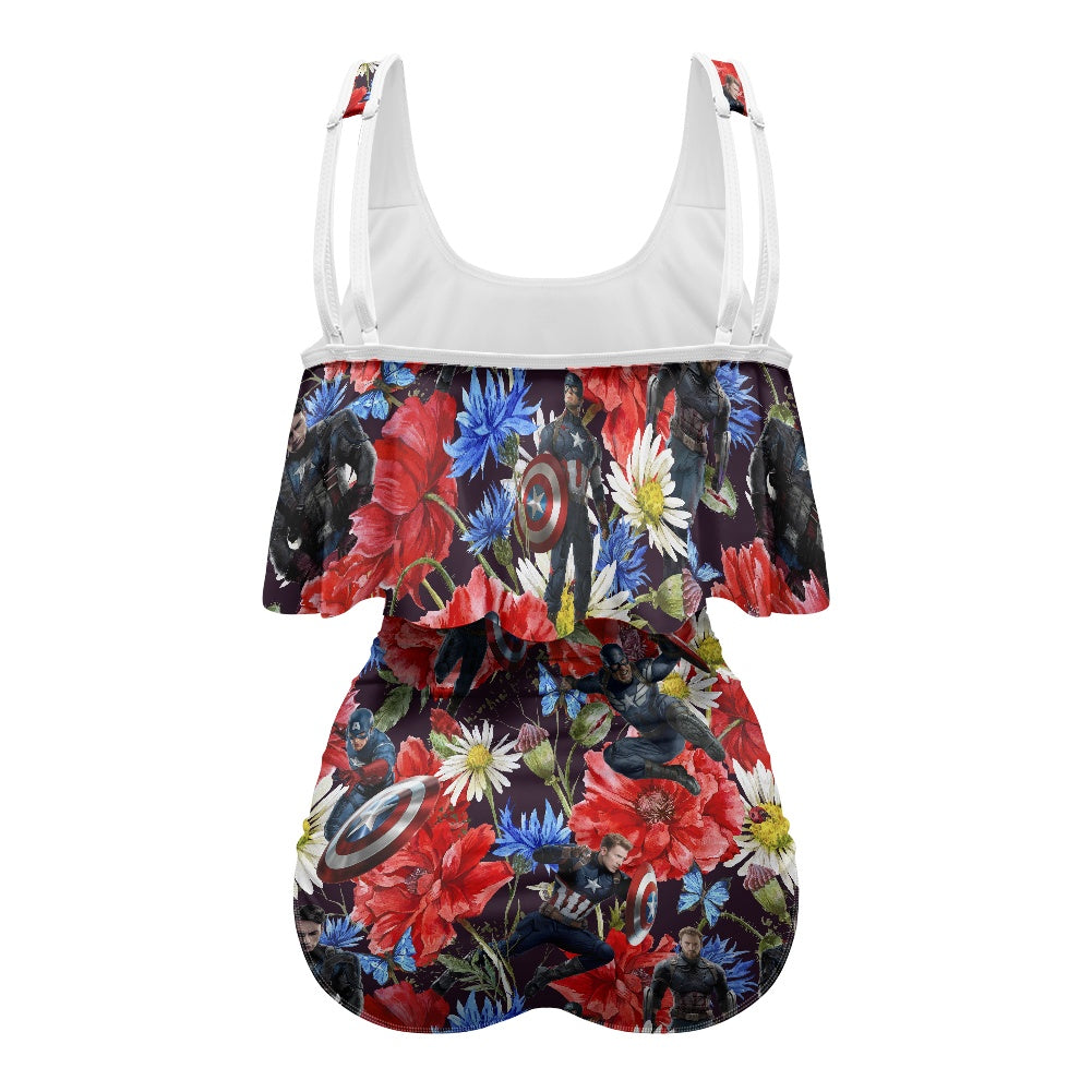 Floral Cap Bikini swimsuit