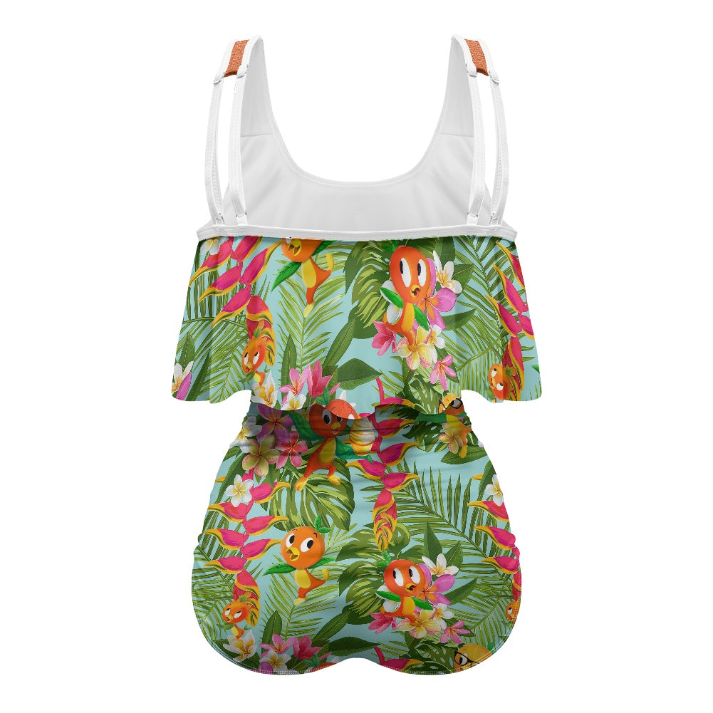 Tropical Orange Bird Bikini swimsuit