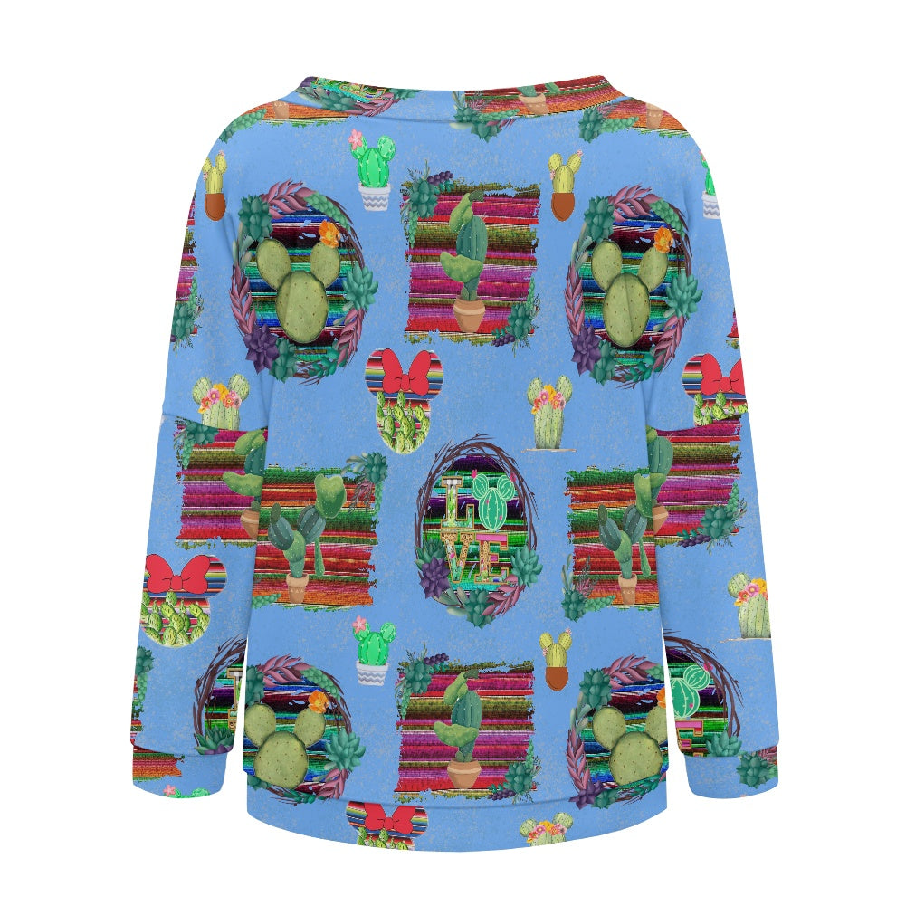 Mouse Cactus Women's one-shoulder top