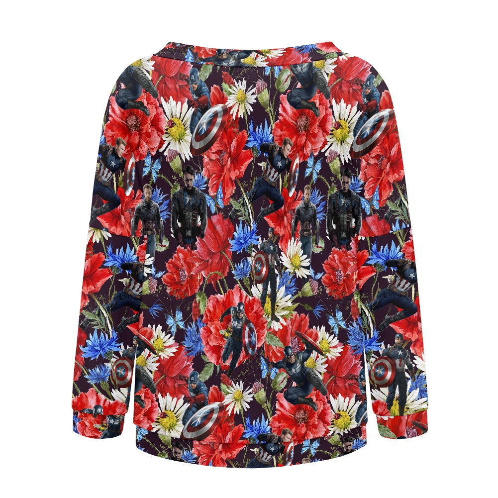 Floral Cap Women's one-shoulder top