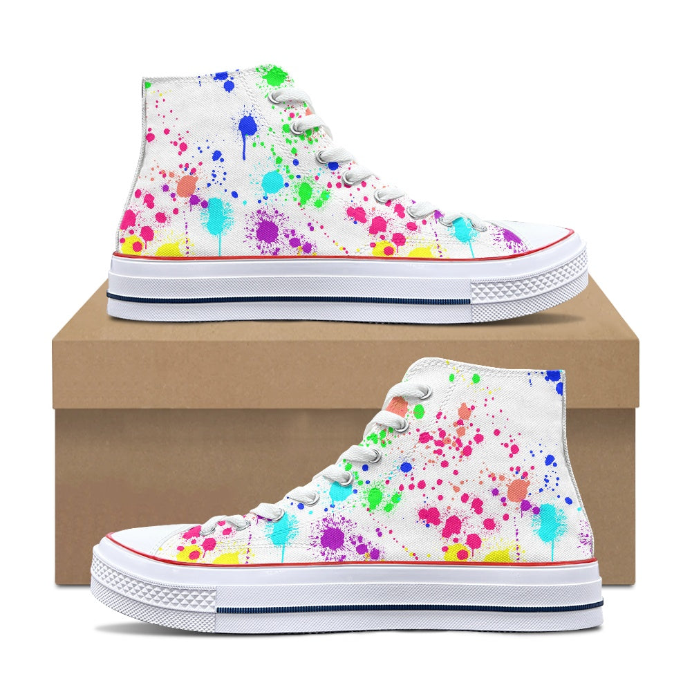 Paint Splatter High Top Canvas Shoes