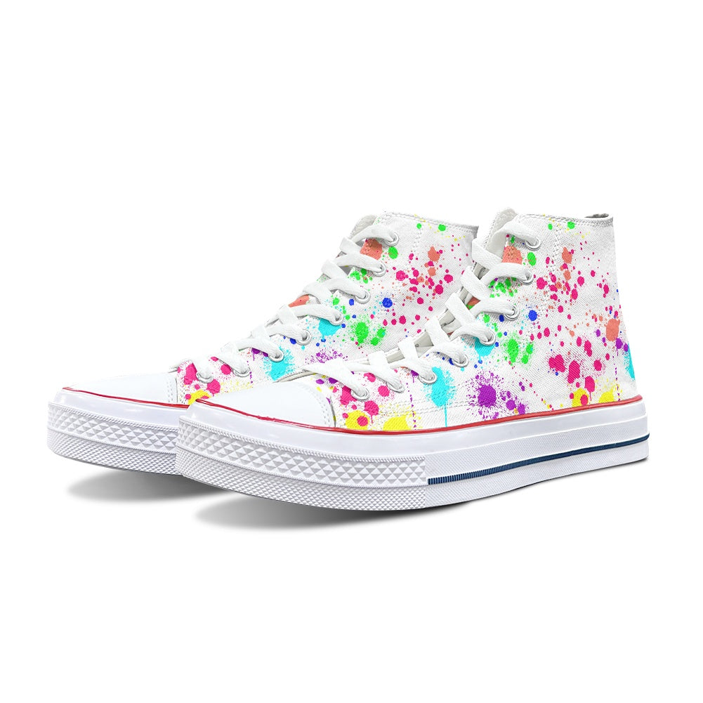 Paint Splatter High Top Canvas Shoes