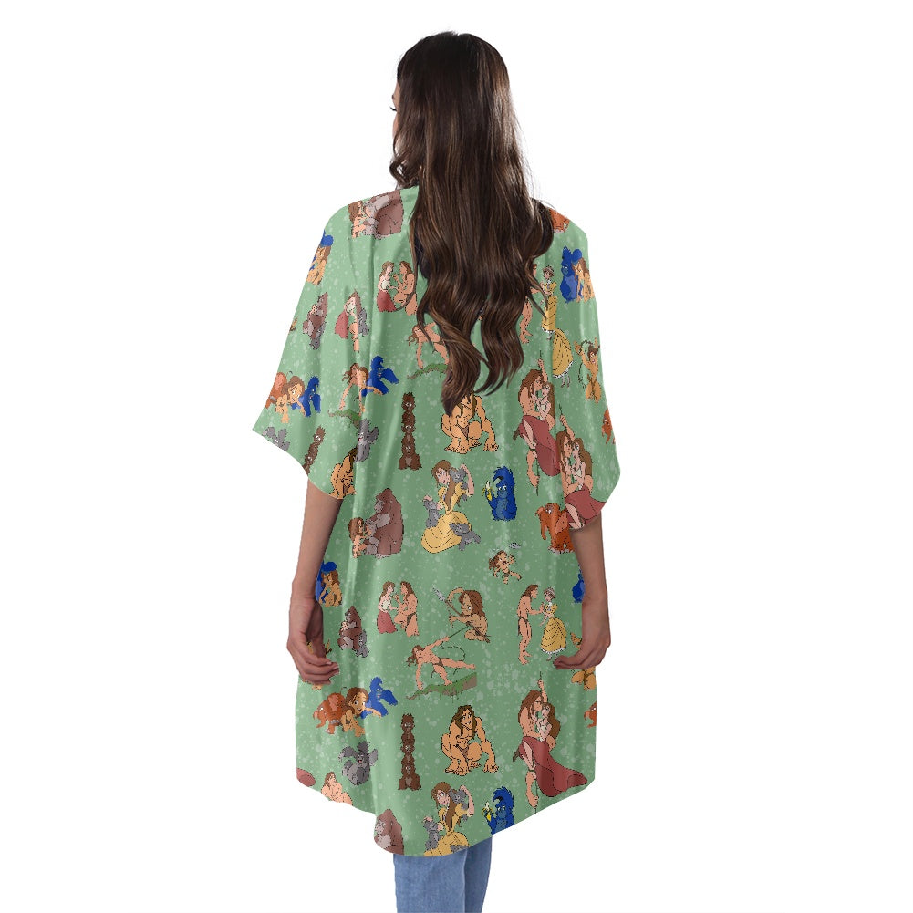 Jungle Man Women's Half Sleeve Kimono Cardigan