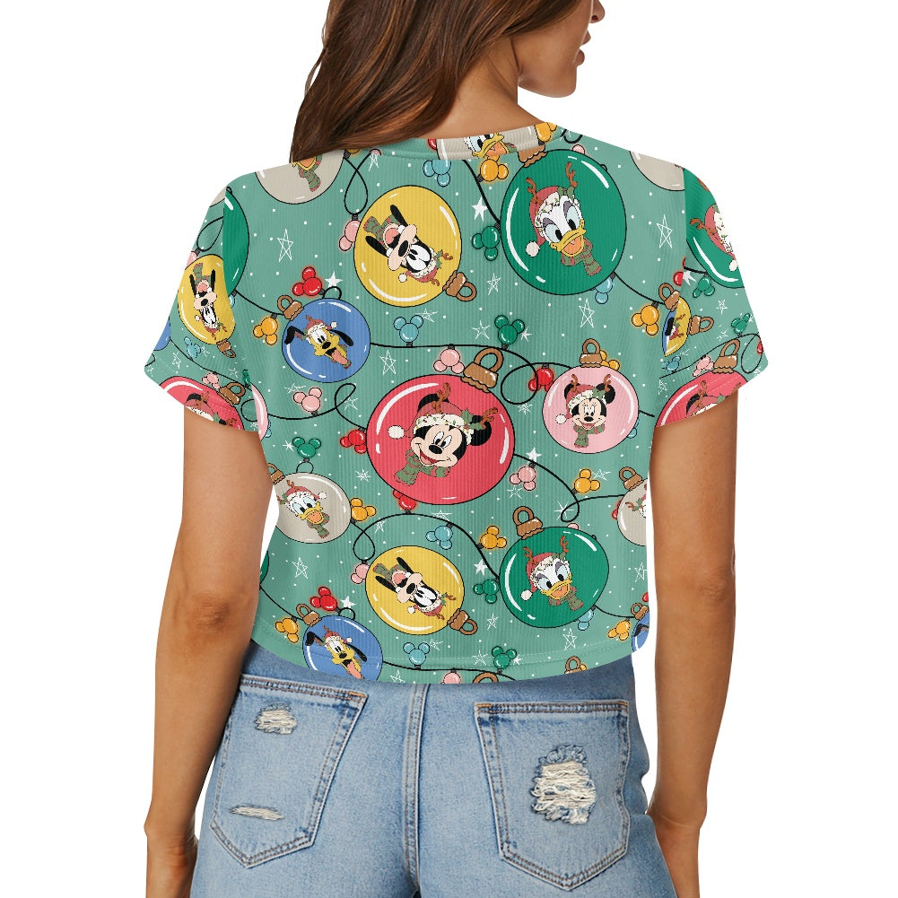 Ornament Pals Loose cropped navel-baring T-shirt