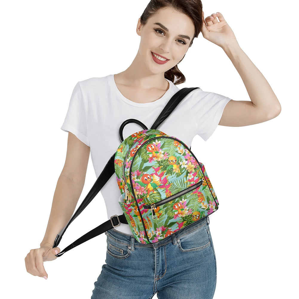 Tropical Orange Bird Casual Backpack for women