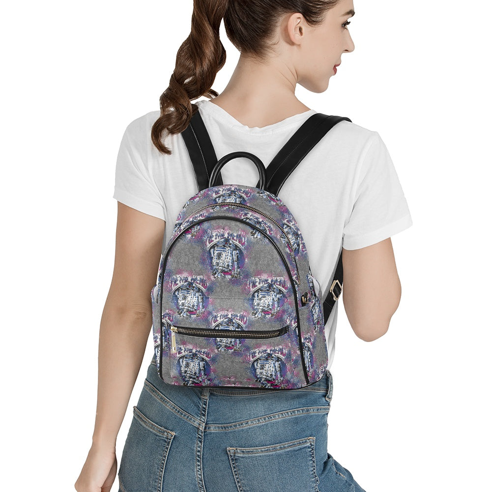 Rolling Metal Casual Backpack for women