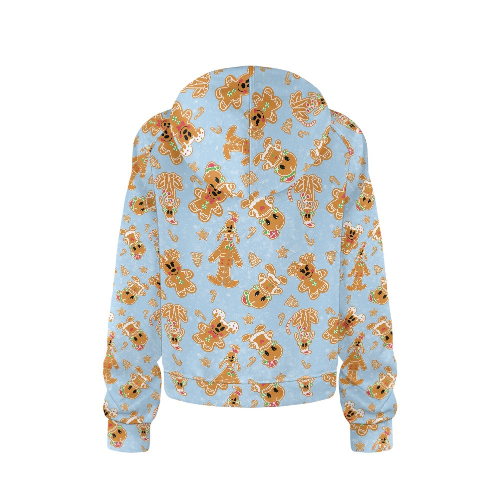Gingerbread Cookie Pals Half zip hoodie sweatshirt loose short style