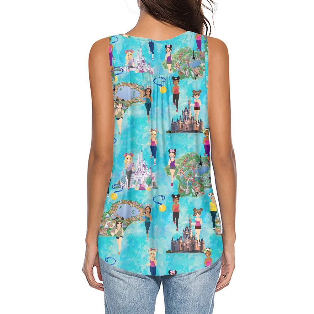 Meet Me at the Castle Women's Sleeveless V-Neck Top
