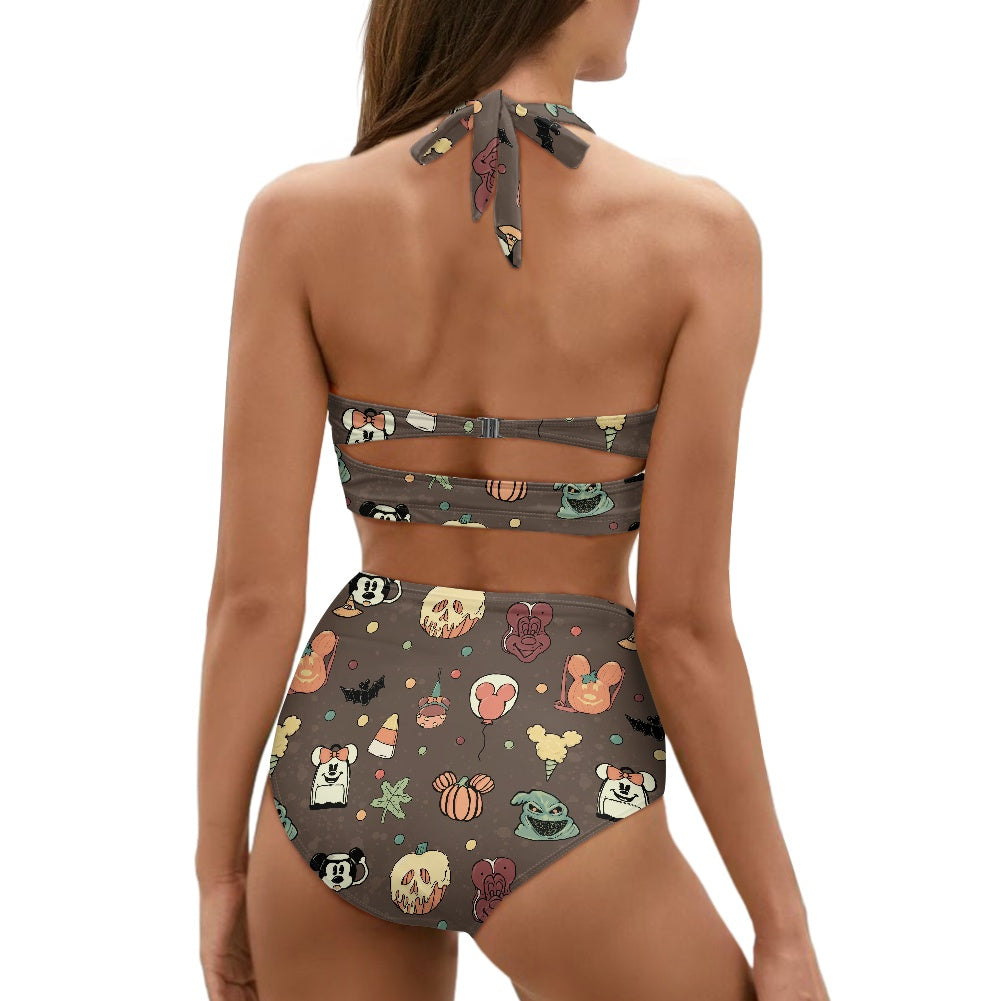 Boho Halloween Brown Two-piece Swimsuit