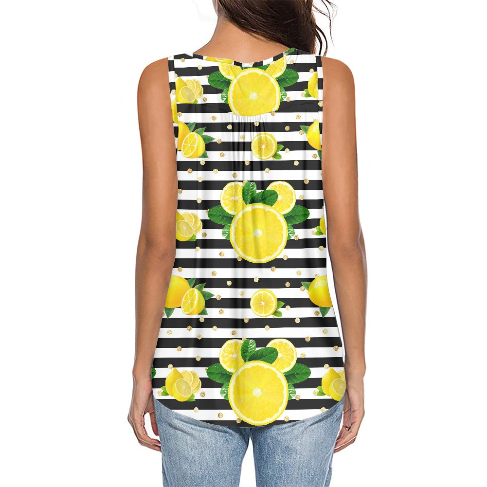 Lemon Squeezie Women's Sleeveless V-Neck Top