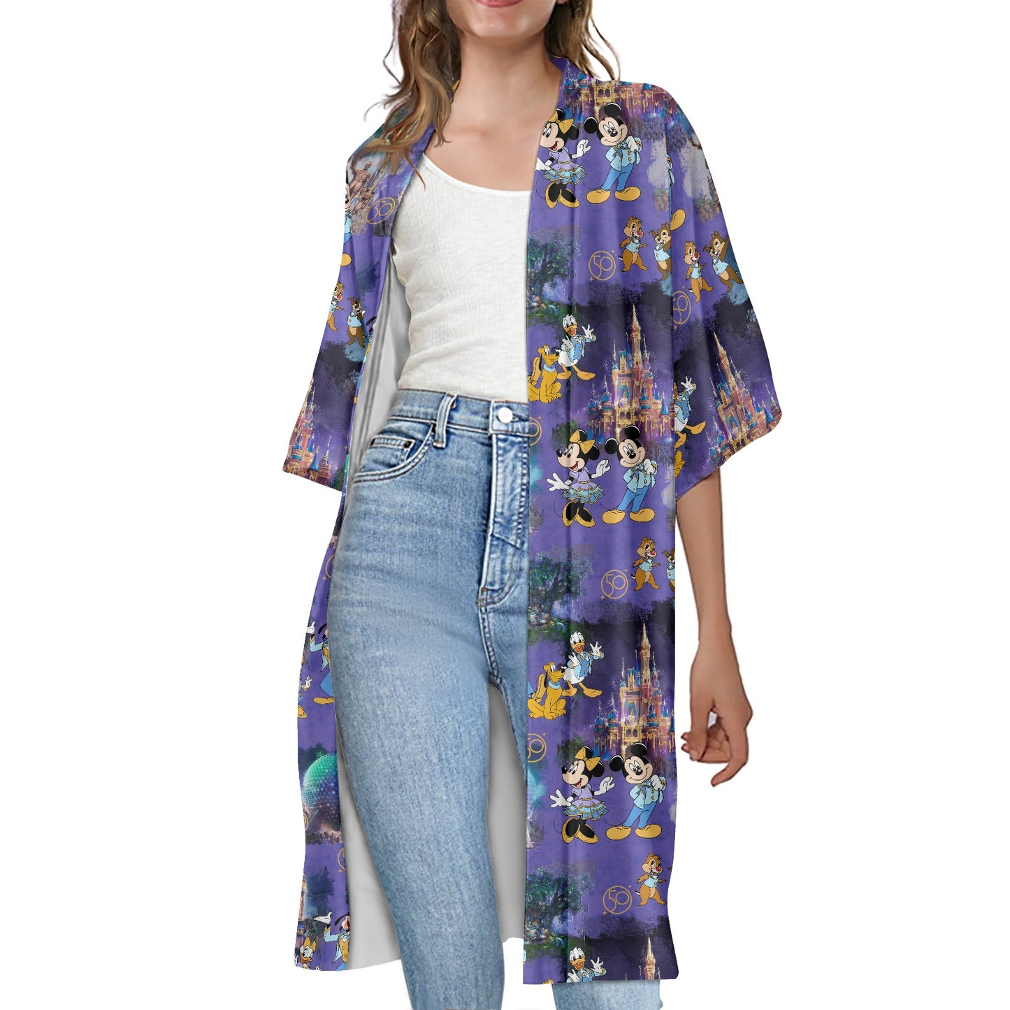 50th Friends Women's Half Sleeve Kimono Cardigan