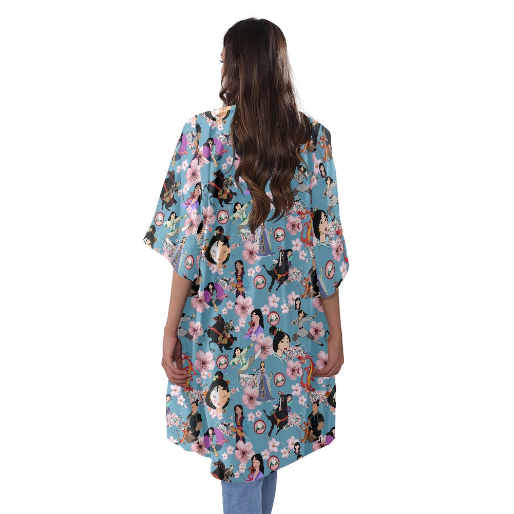 Warrior in Disguise Women's Half Sleeve Kimono Cardigan