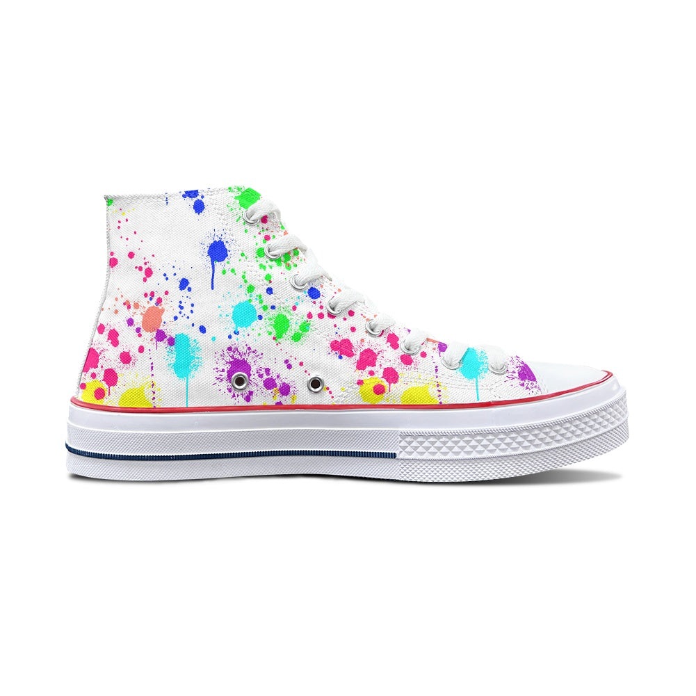 Paint Splatter High Top Canvas Shoes