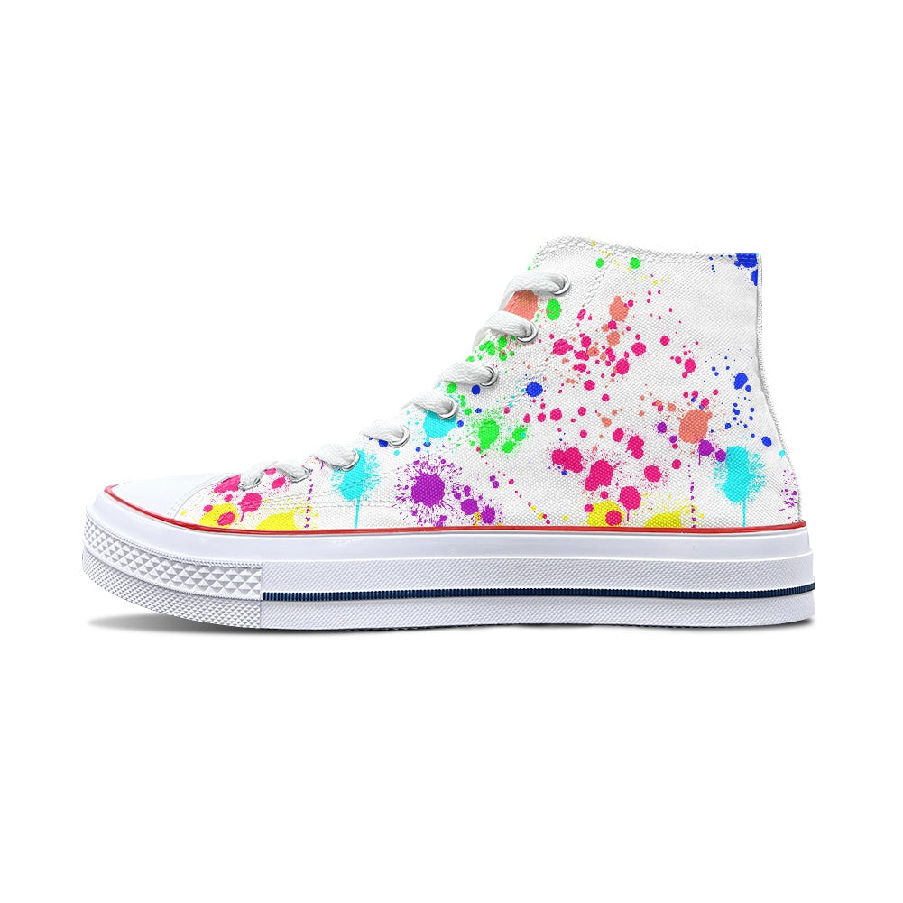 Paint Splatter High Top Canvas Shoes