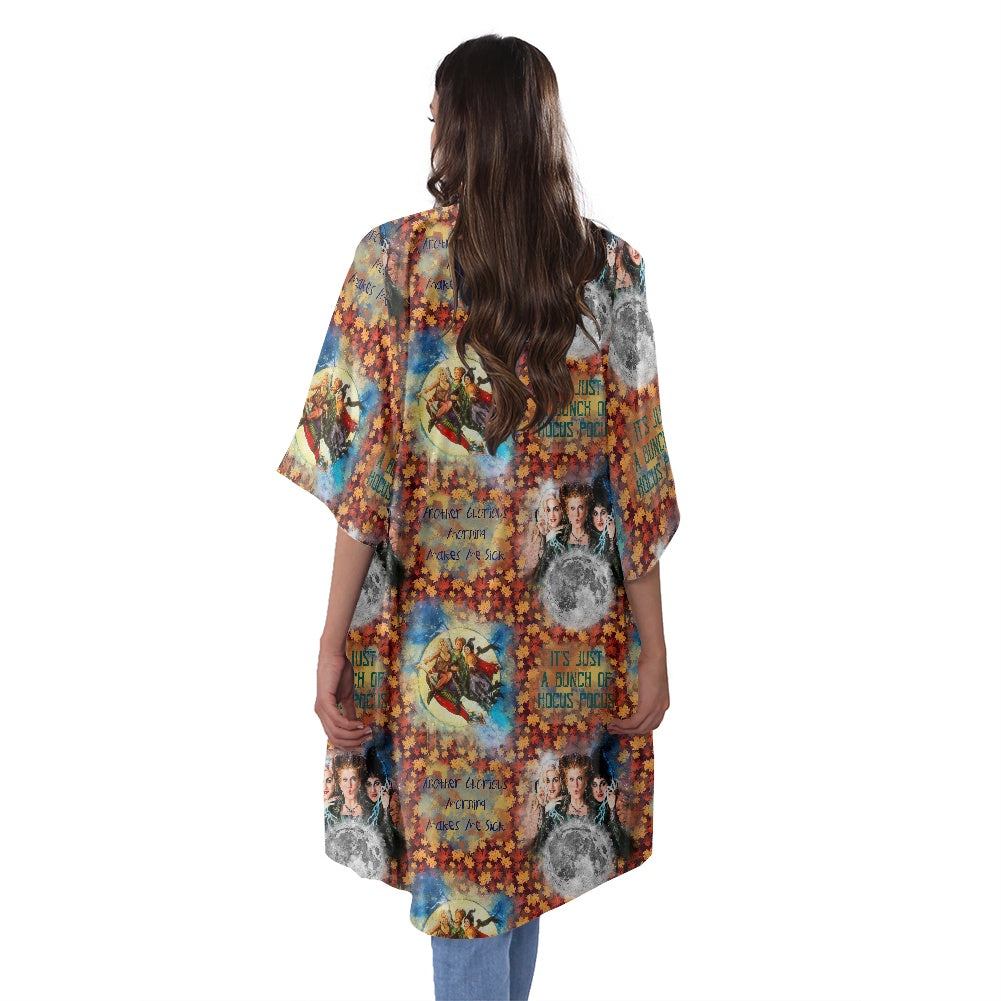Makes Me Sick Women's Half Sleeve Kimono Cardigan