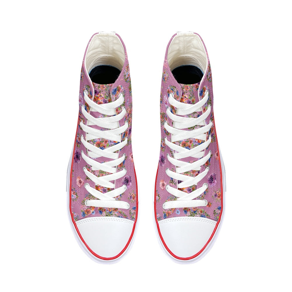 Floral Mouse High Top Canvas Shoes
