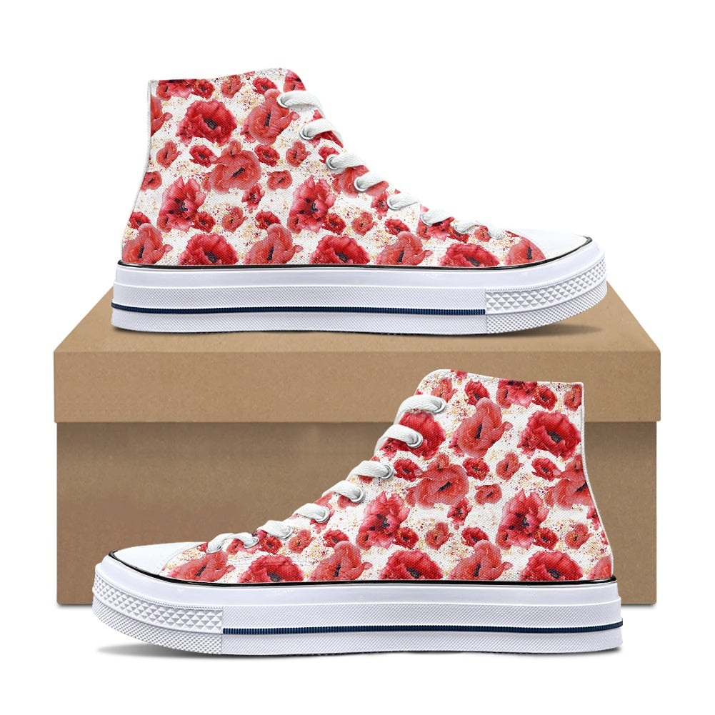 Poppies High Top Canvas Shoes