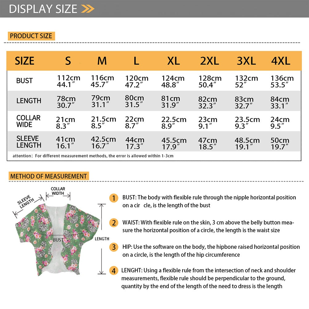 Floral Cheetah Green Women's cardigan chiffon shirt