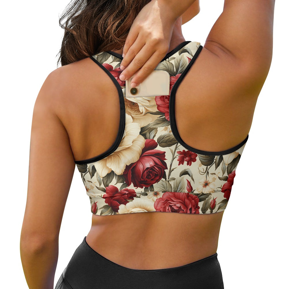 Red and White Roses Women's Sports Vest