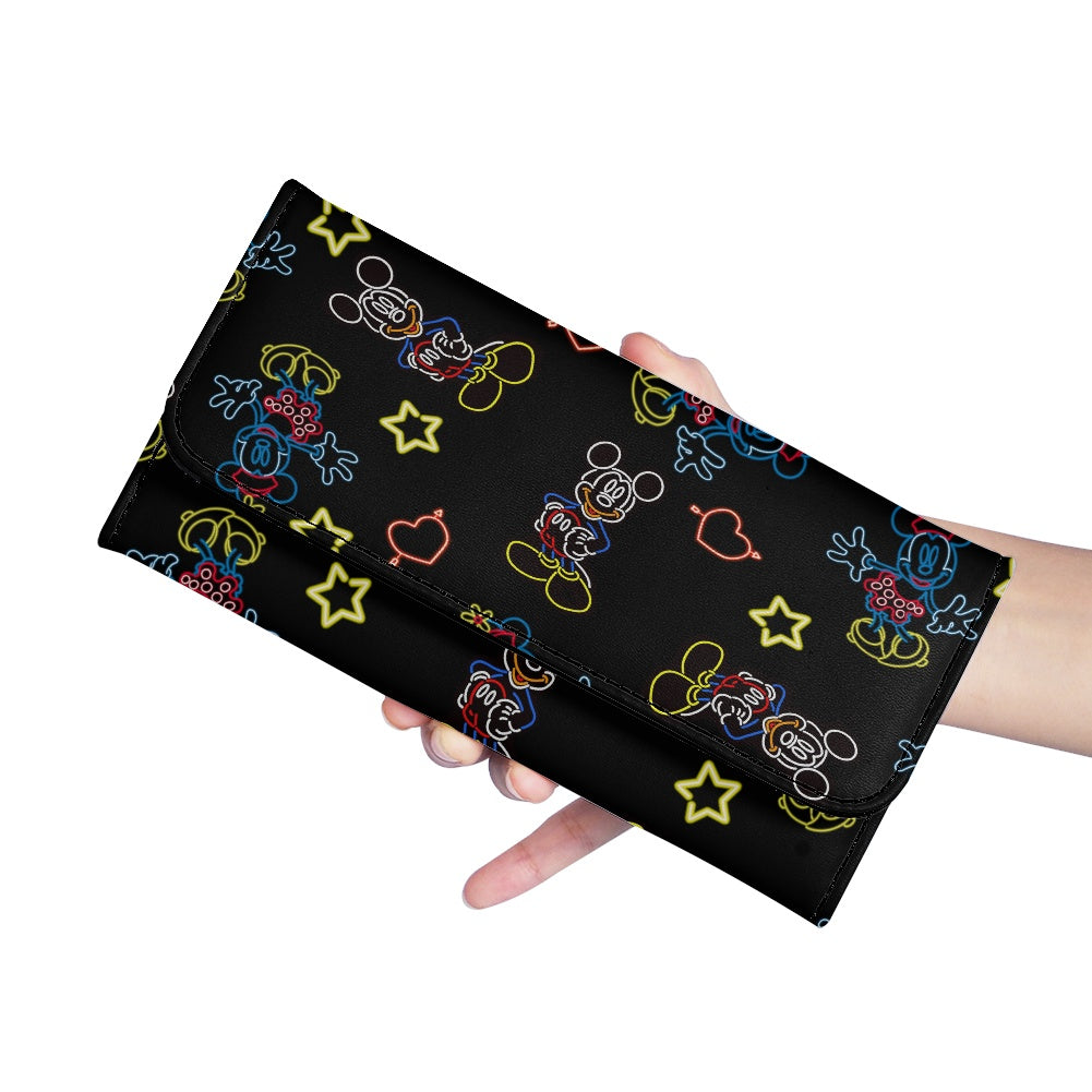 Neon Mouse Long Folding Wallet