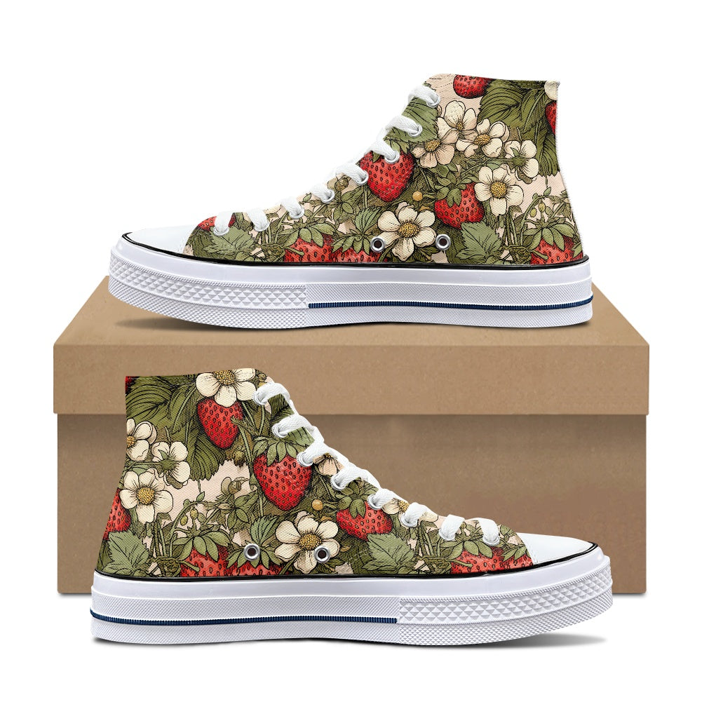 Strawberry High Top Canvas Shoes