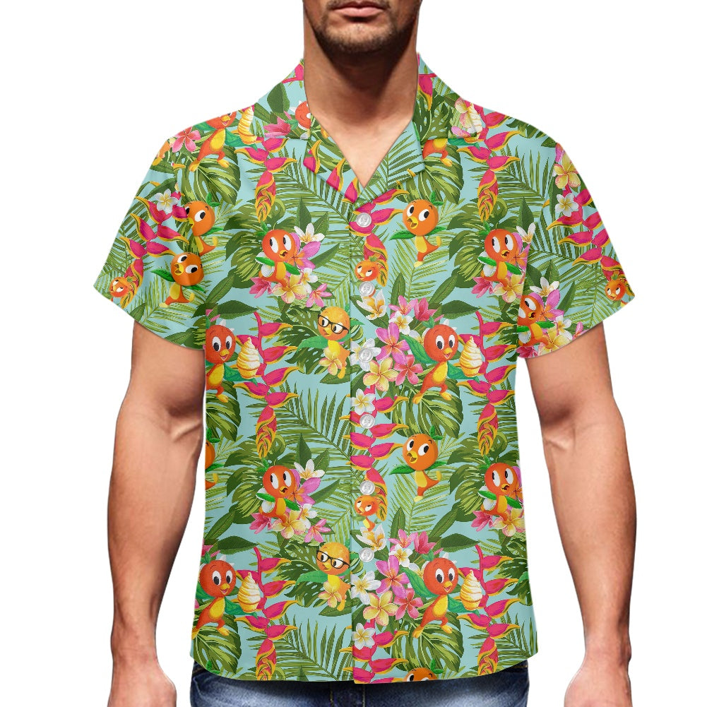Tropical Orange Bird Hawaiian shirt